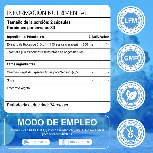 Leafstory Broccoli Sprout Extract, 1000 mg, 60 Tablets