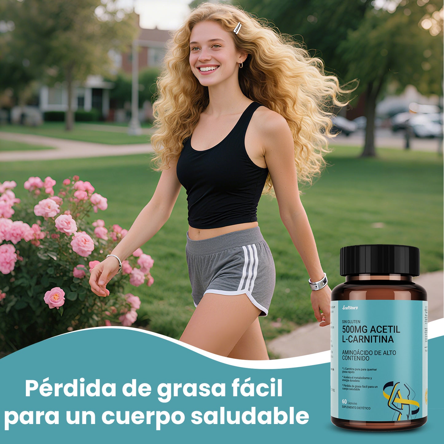 LeafStory Acetyl L-Carnitine 500 mg, High Potency Amino Acid, 60 Capsules