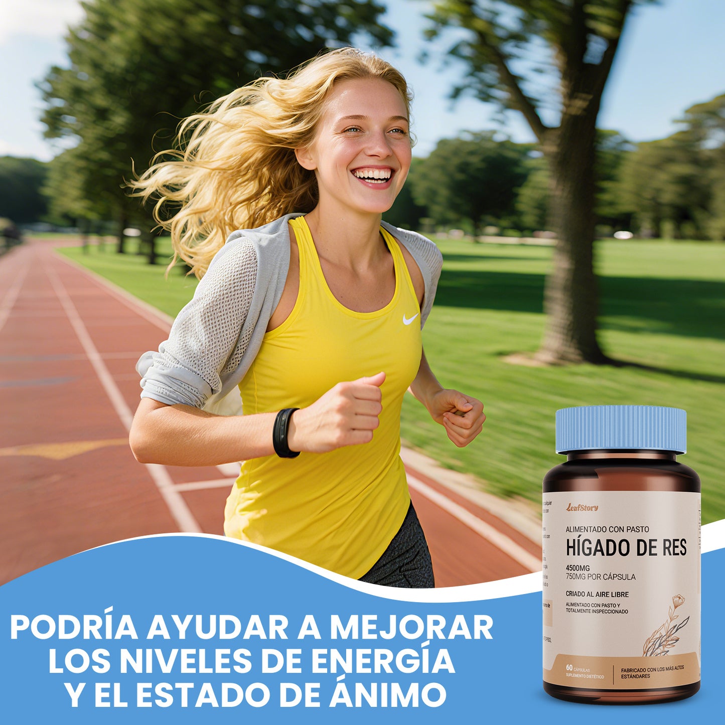 Leafstory Grass Fed Dried Beef Liver Capsules (60 Capsules, 750mg Each) - Natural Iron, Vitamin A & B12 for Energy - Made Unfatted in New Zealand - Hormone & Chemical Free.