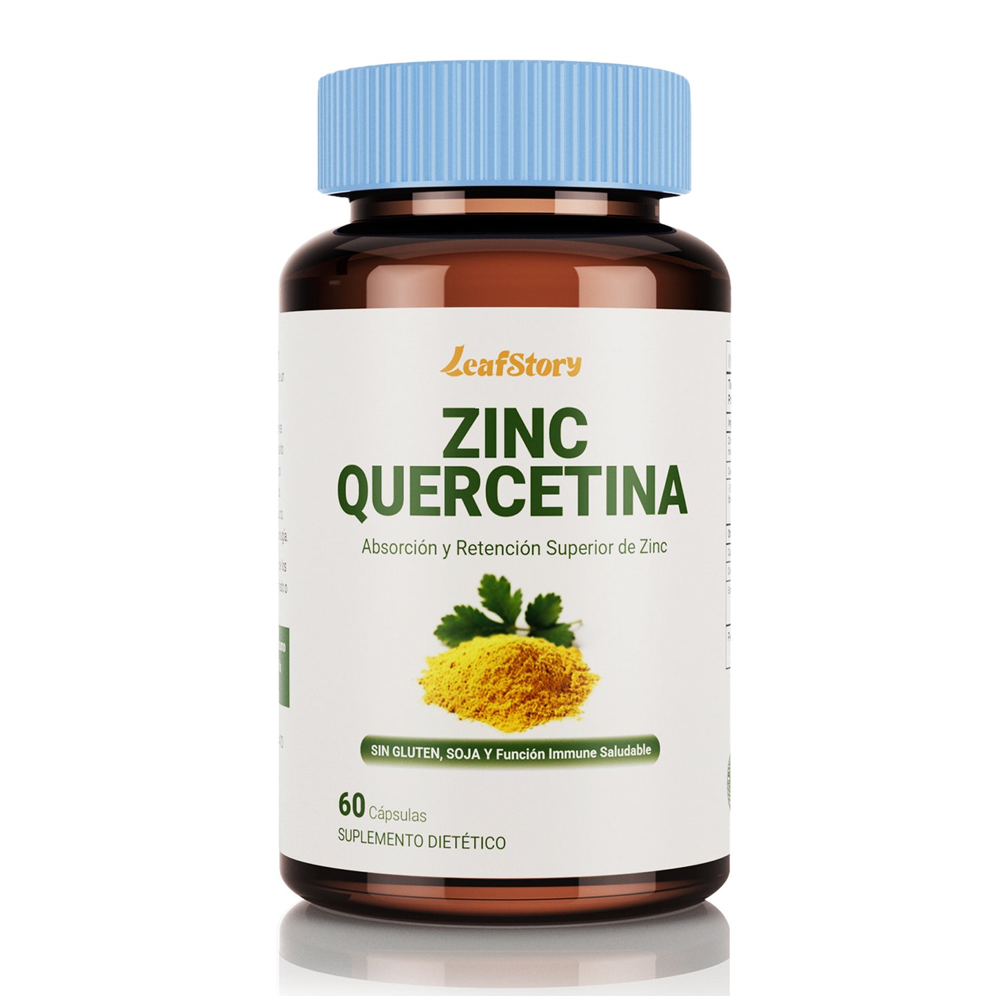 Leafstory Zinc Quercetin 60 Vegetarian Capsules (Pack of 1) | Antioxidant Immune System Support Zinc Supplement for Men and Women | Gluten, Soy, and Lactose Free