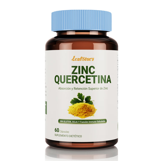 Leafstory Zinc Quercetin 60 Vegetarian Capsules (Pack of 1) | Antioxidant Immune System Support Zinc Supplement for Men and Women | Gluten, Soy, and Lactose Free