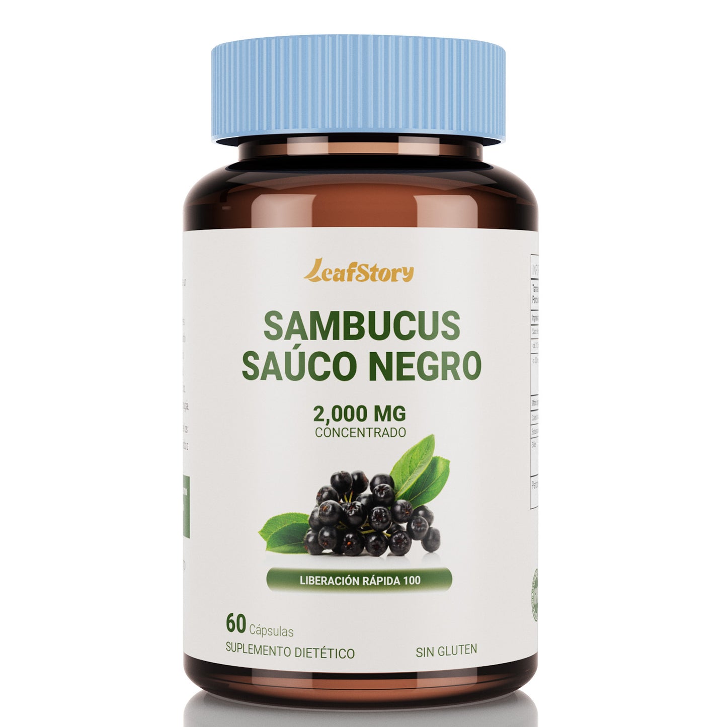 Leafstory Blackberry Capsules | 60 Count | Super Concentrated Sambucus Extract | Gluten-Free Supplement