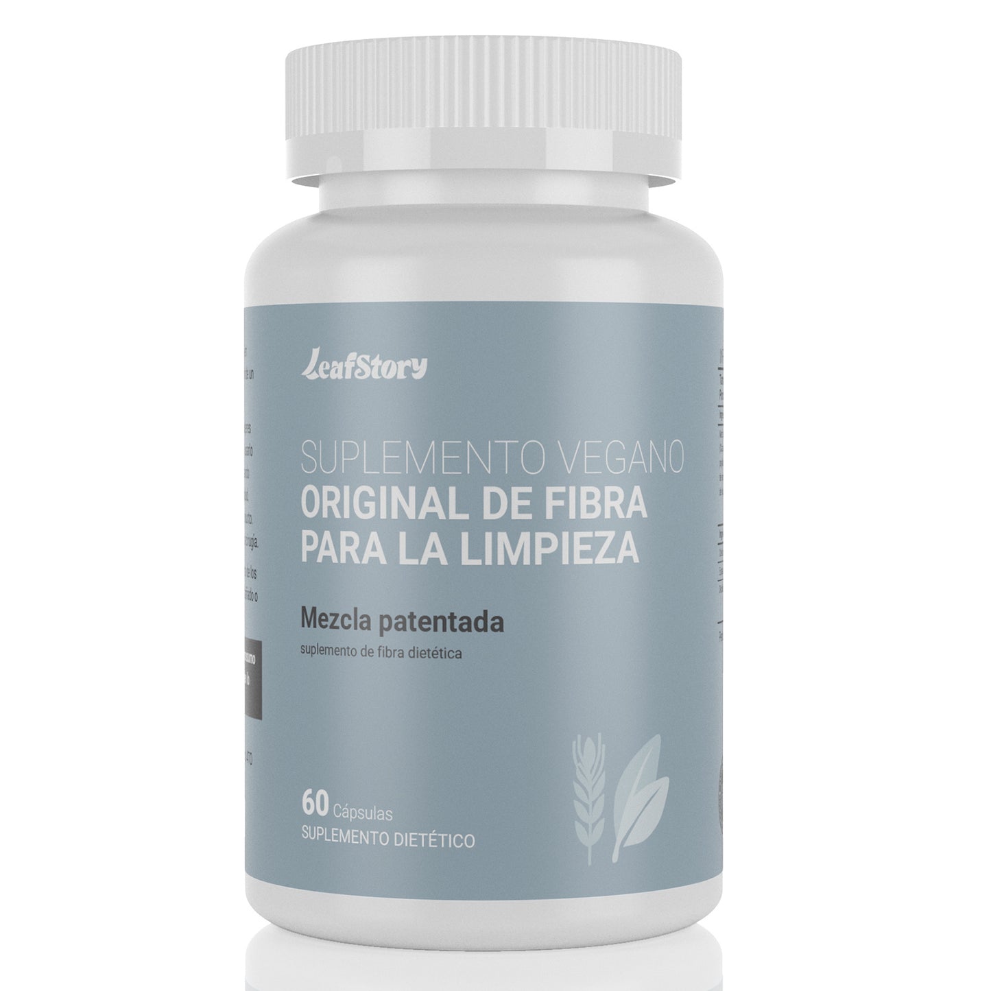 LeafStory Pure for Men - Original Vegan Fiber Supplement for Optimal Cleanse | Helps Promote Digestive Regularity | Psyllium Husk, Chia Seeds, and Flax Seeds | Patented Formula | 60 Vegan Capsules