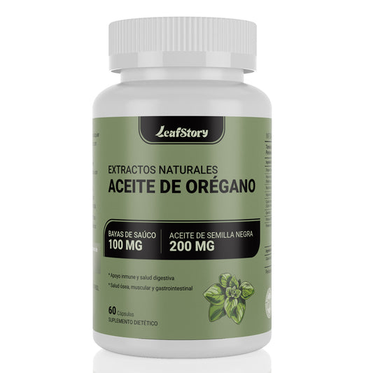 Leafstory Oregano Oil with Mustard Seed Oil, 2-in-1 Oregano Supplement for Immune Health, Preserves High Concentration Carvacrol and Thioquinone, 60 Capsules.
