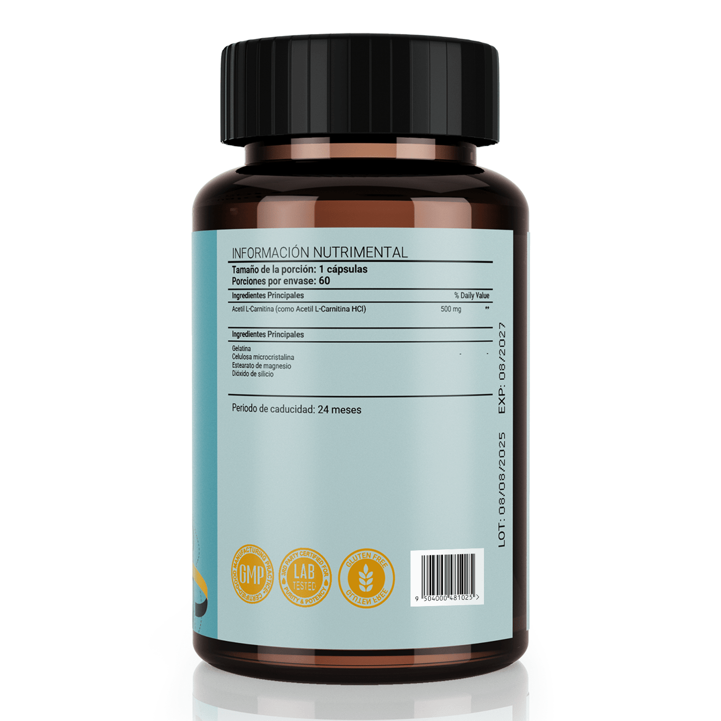 LeafStory Acetyl L-Carnitine 500 mg, High Potency Amino Acid, 60 Capsules