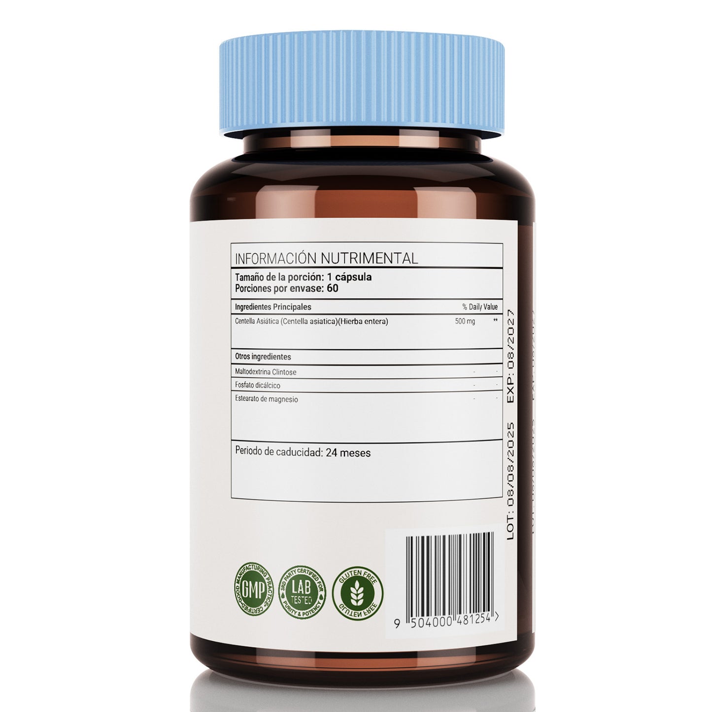 LeafStory Centella Asiatica 500 mg 60 Capsules - Moisturizing Centella Asiatica extract for skin. The extract is also beneficial for soothing mental fatigue.