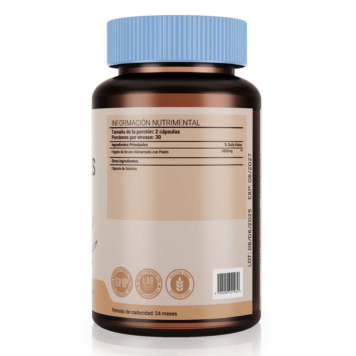 Leafstory Grass Fed Dried Beef Liver Capsules (60 Capsules, 750mg Each) - Natural Iron, Vitamin A & B12 for Energy - Made Unfatted in New Zealand - Hormone & Chemical Free.
