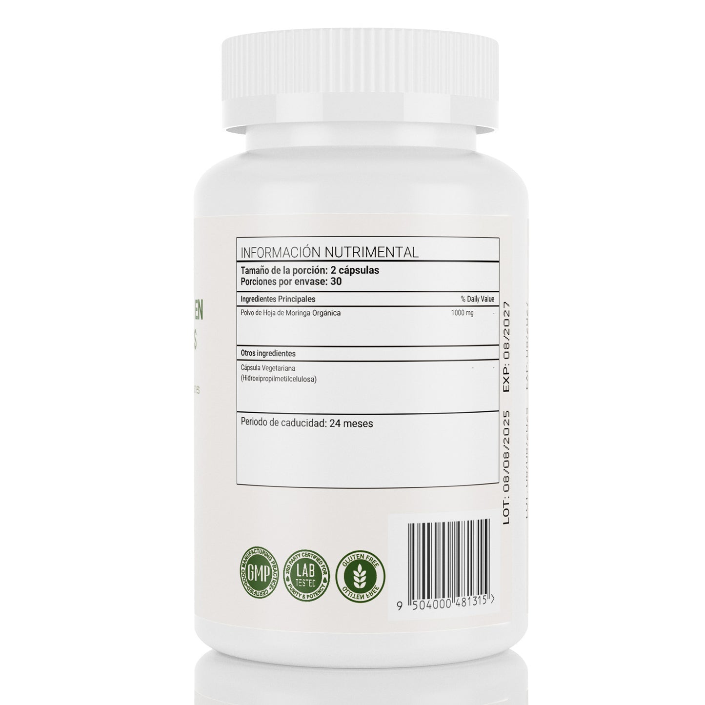 Leafstory Moringa Capsules. Single-Origin Moringa Powder. Pure Moringa Leaf. Boosts Energy, Metabolism, and Immune System. 60 500mg Capsules.