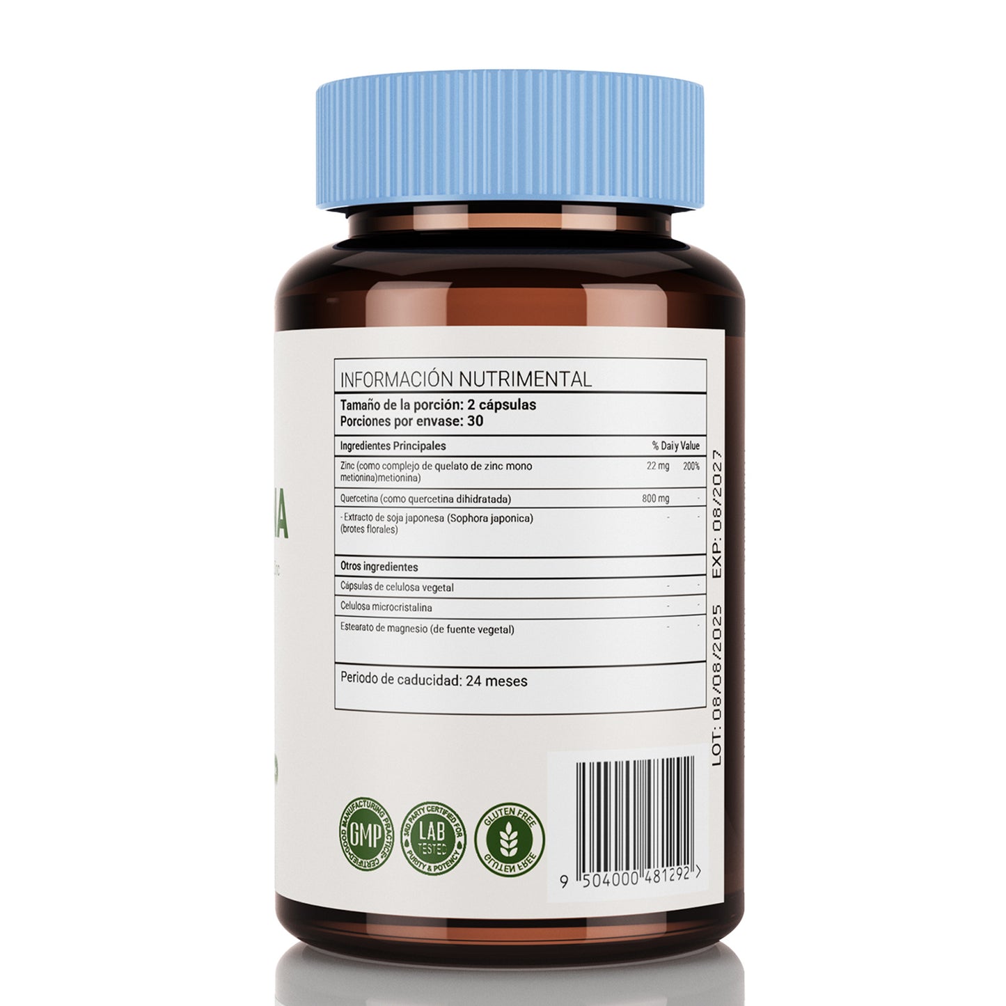 Leafstory Zinc Quercetin 60 Vegetarian Capsules (Pack of 1) | Antioxidant Immune System Support Zinc Supplement for Men and Women | Gluten, Soy, and Lactose Free