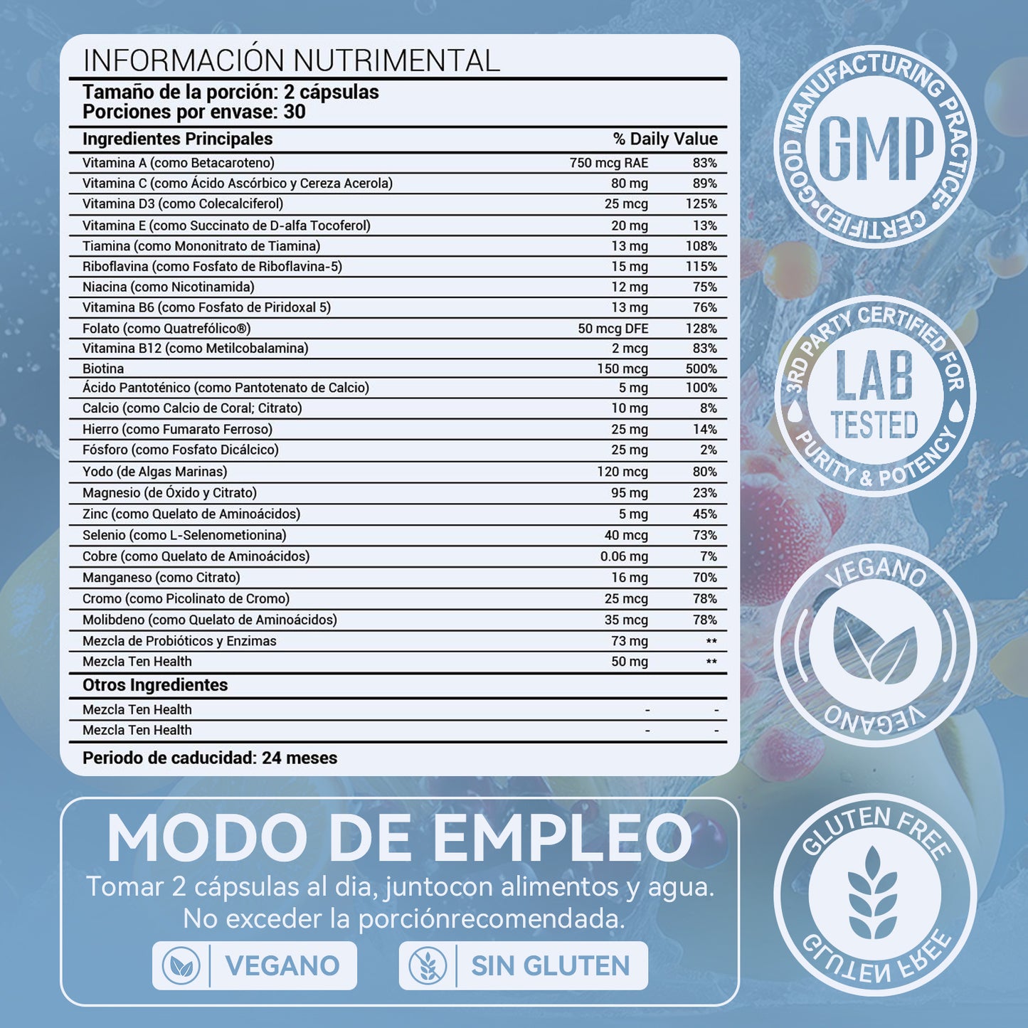 LeafStory Teen Multivitamin Supplement: Daily vitamins and minerals for teen boys and girls. Organic, whole-food formula with omega-3s and vitamins A through K. 60 capsules.