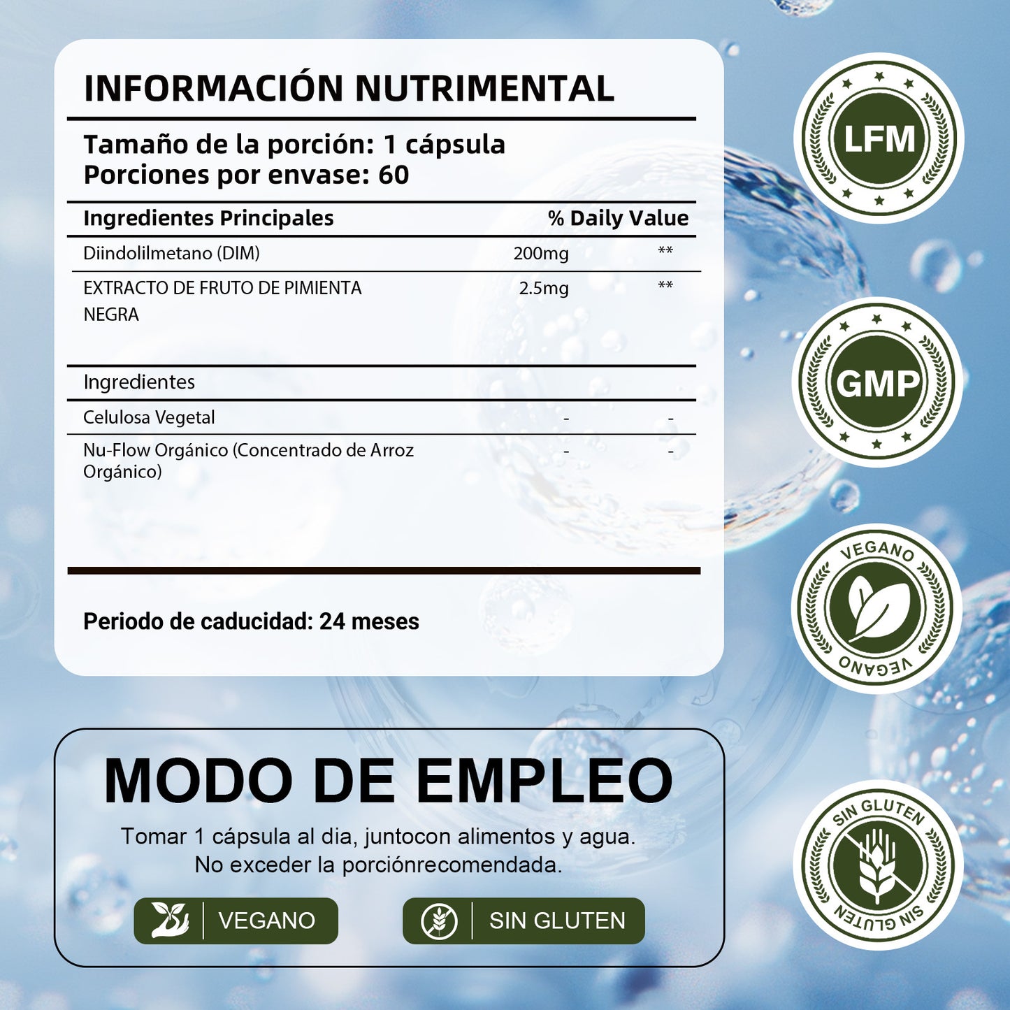 Leafstory DIM 200 mg Supplement | Improves Hormonal Acne, Menopause, and Antioxidant Support | Vegan and Soy-Free Diindolylmethane | 60 Count