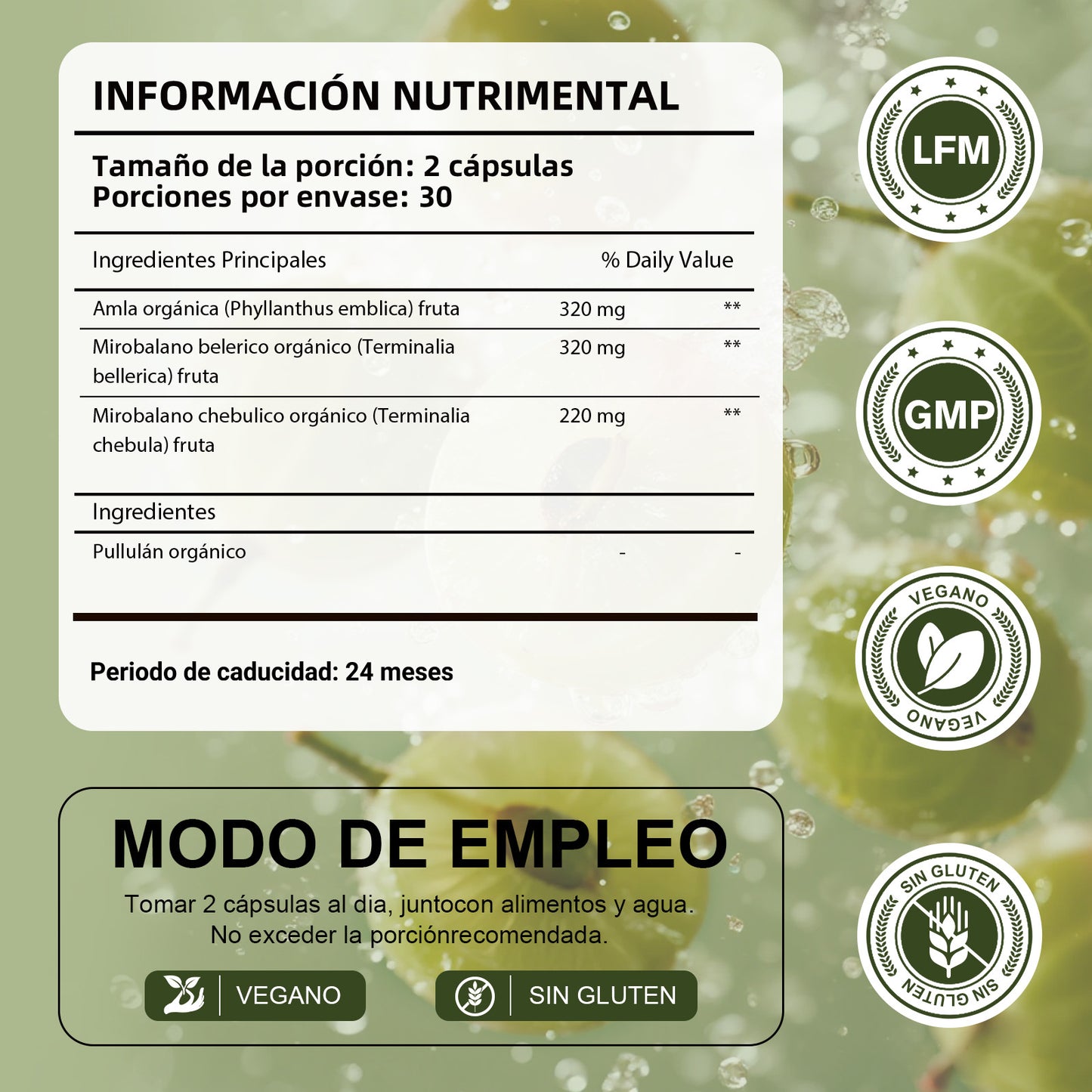 Leafstory Triphala Capsules: Herbal supplement with Amla, Bibhitaki, and Haritaki. Supports digestion, colon health, and the immune system. Adaptogen. Vegan. 60 capsules.