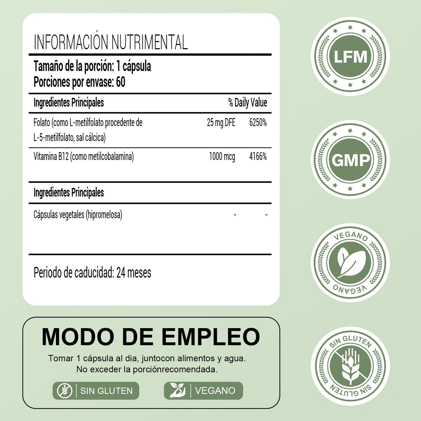 LeafStory L-Methylfolate 15 mg plus Methyl B12 Cofactor: High potency, active 5-MTHF form. Supports mood, methylation, and cognition. Bioactive forms of vitamins B9 and B12 (60 capsules, 60 doses).