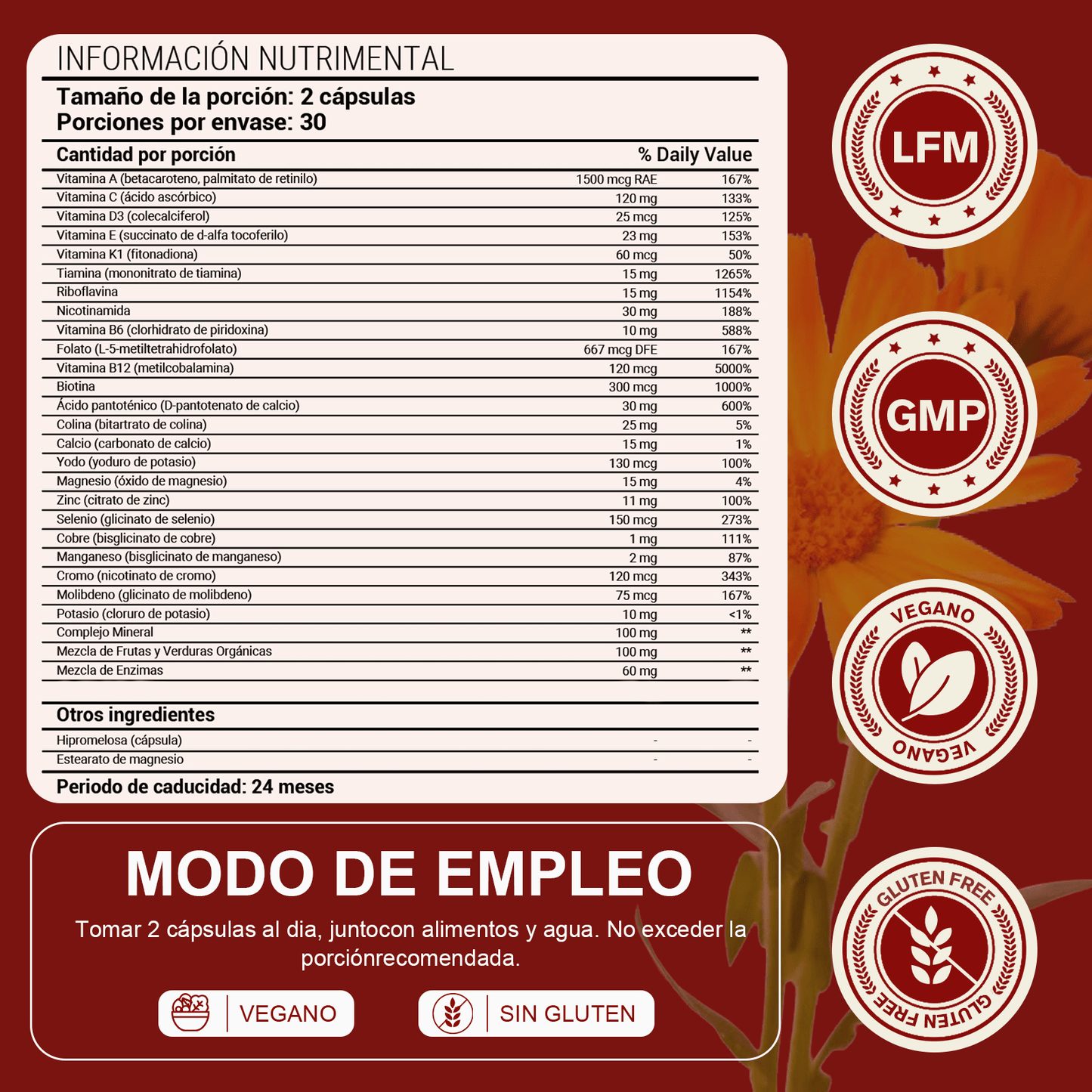 LeafStory Women's Multivitamin + Stress Support with Organic Whole Foods & Natural Minerals - B Complex + Vitamin C + D3 K2 for Immunity, Hair, Skin & Nails - 60 Capsules