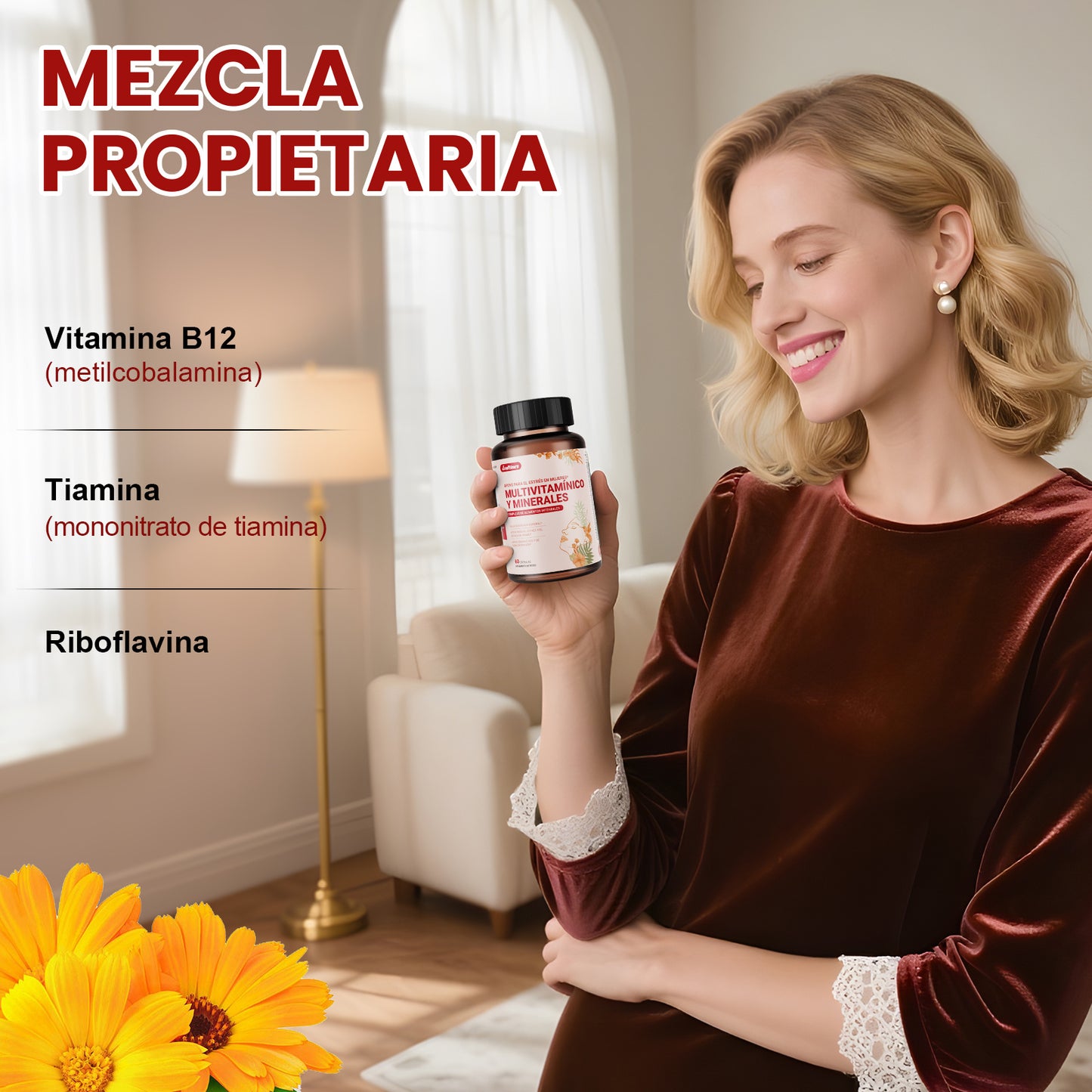 LeafStory Women's Multivitamin + Stress Support with Organic Whole Foods & Natural Minerals - B Complex + Vitamin C + D3 K2 for Immunity, Hair, Skin & Nails - 60 Capsules