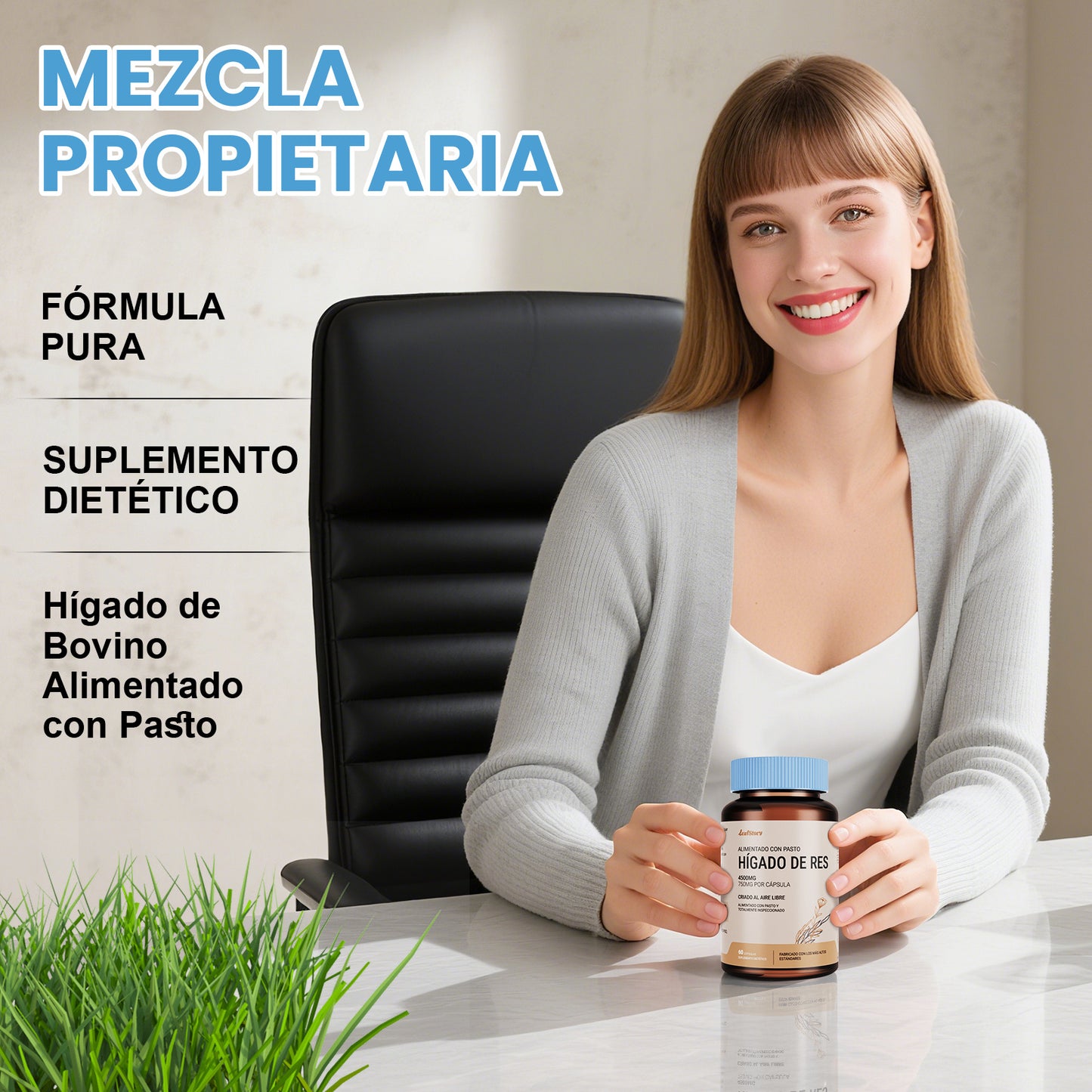 Leafstory Grass Fed Dried Beef Liver Capsules (60 Capsules, 750mg Each) - Natural Iron, Vitamin A & B12 for Energy - Made Unfatted in New Zealand - Hormone & Chemical Free.