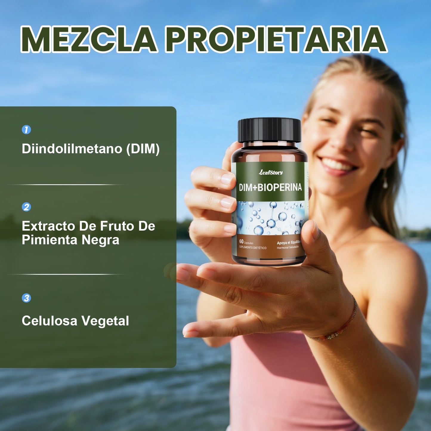 Leafstory DIM 200 mg Supplement | Improves Hormonal Acne, Menopause, and Antioxidant Support | Vegan and Soy-Free Diindolylmethane | 60 Count