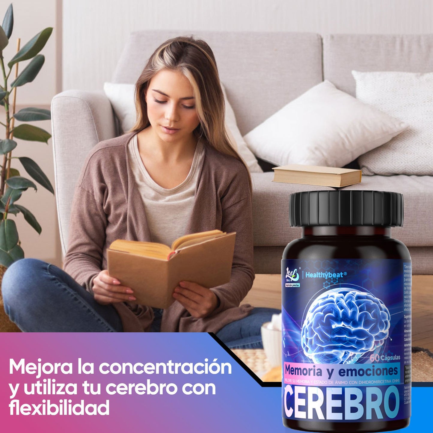 LeafStory Nootropic Brain Supplements for Memory and Focus, Cognitive Function for Mental Health & Clarity with Phosphatidylserine, Vitamin B6 B12, Folate & Dihydromyricetin, 60 Capsules-N1