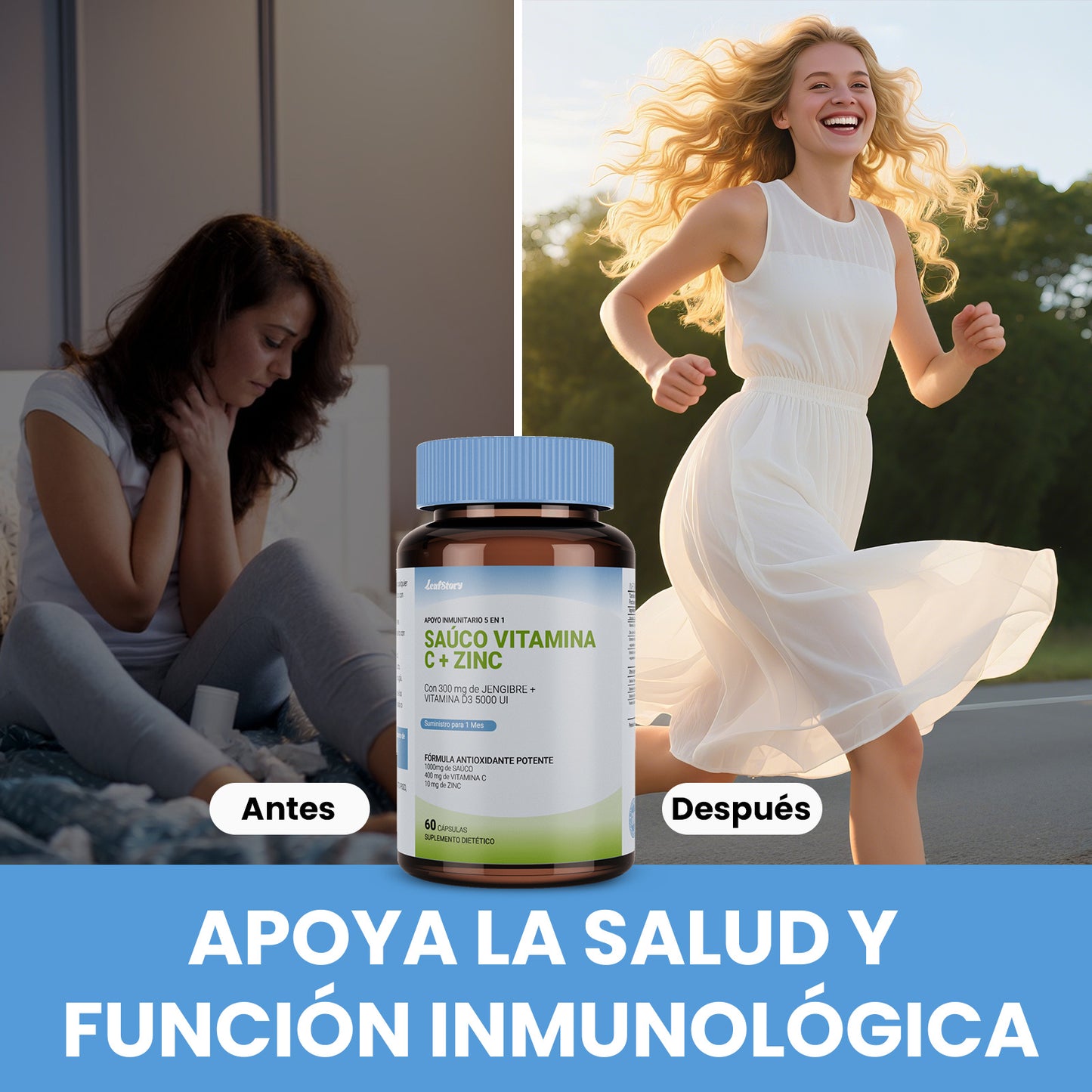 Leafstory Elderberry with Vitamin C and Zinc for Adults: 5-in-1 Black Sambucus Capsules with Vitamin D3 5000 IU, Immunity Supplement, Elderberry Sambucus for Immune Support.