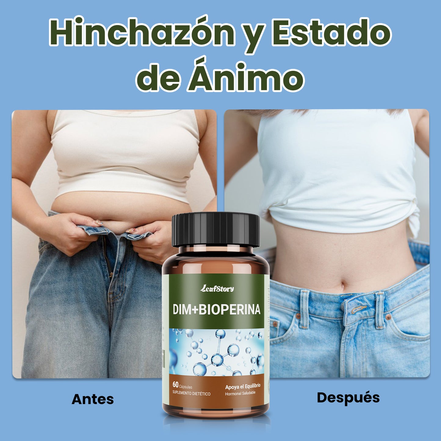 Leafstory DIM 200 mg Supplement | Improves Hormonal Acne, Menopause, and Antioxidant Support | Vegan and Soy-Free Diindolylmethane | 60 Count