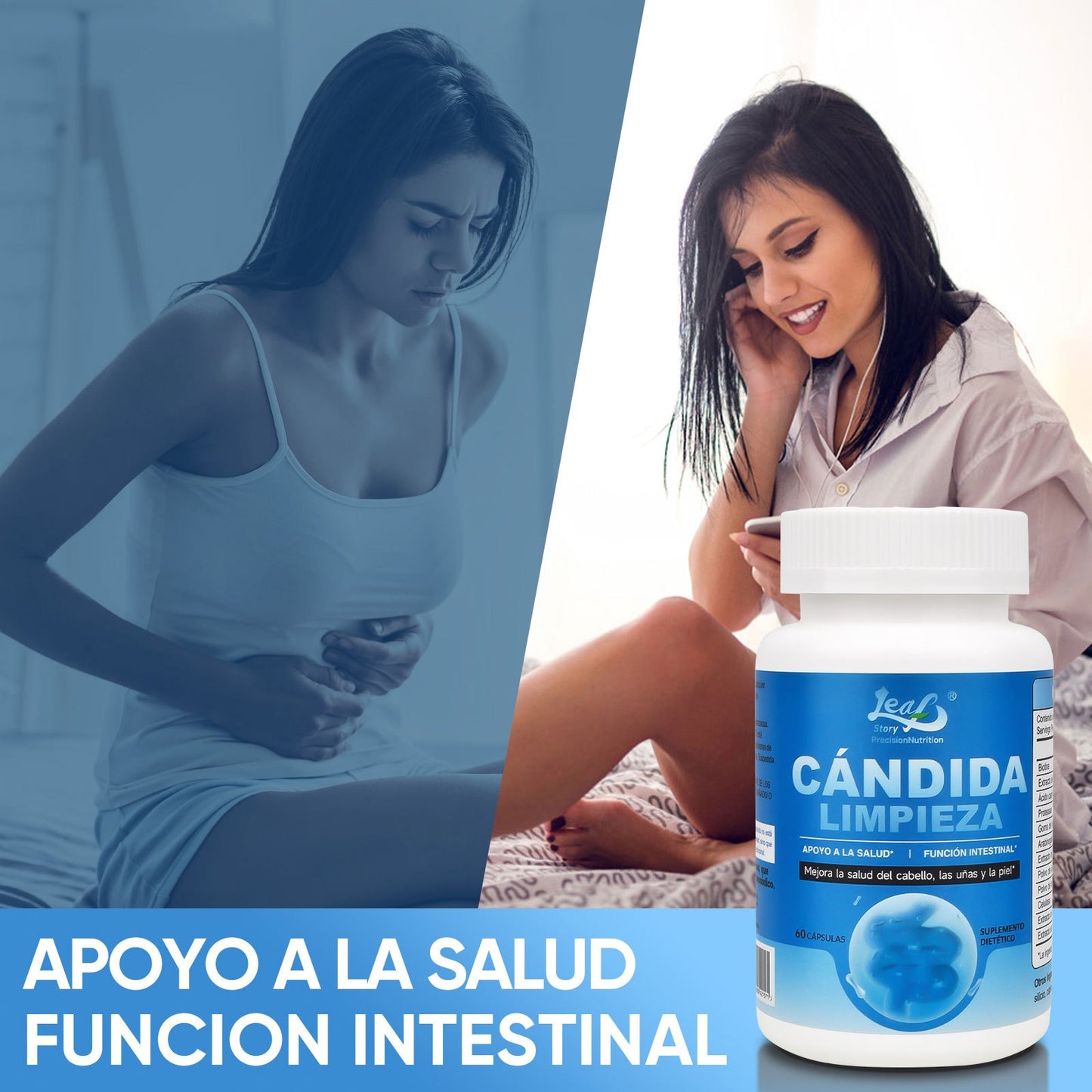 LEAFSTORY Candida Intestinal Health Enhancer for Hair, Nails, and Skin