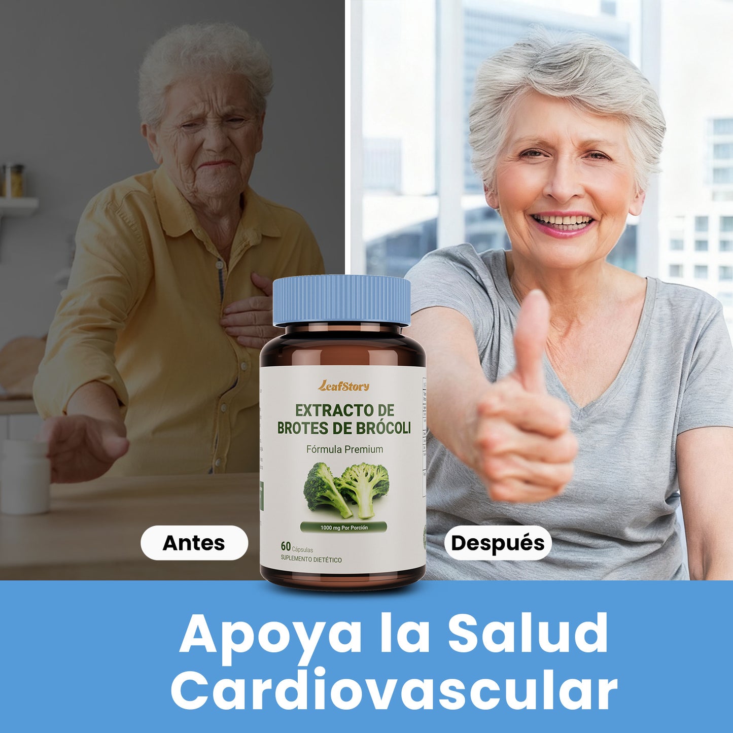 Leafstory Broccoli Sprout Extract, 1000 mg, 60 Tablets