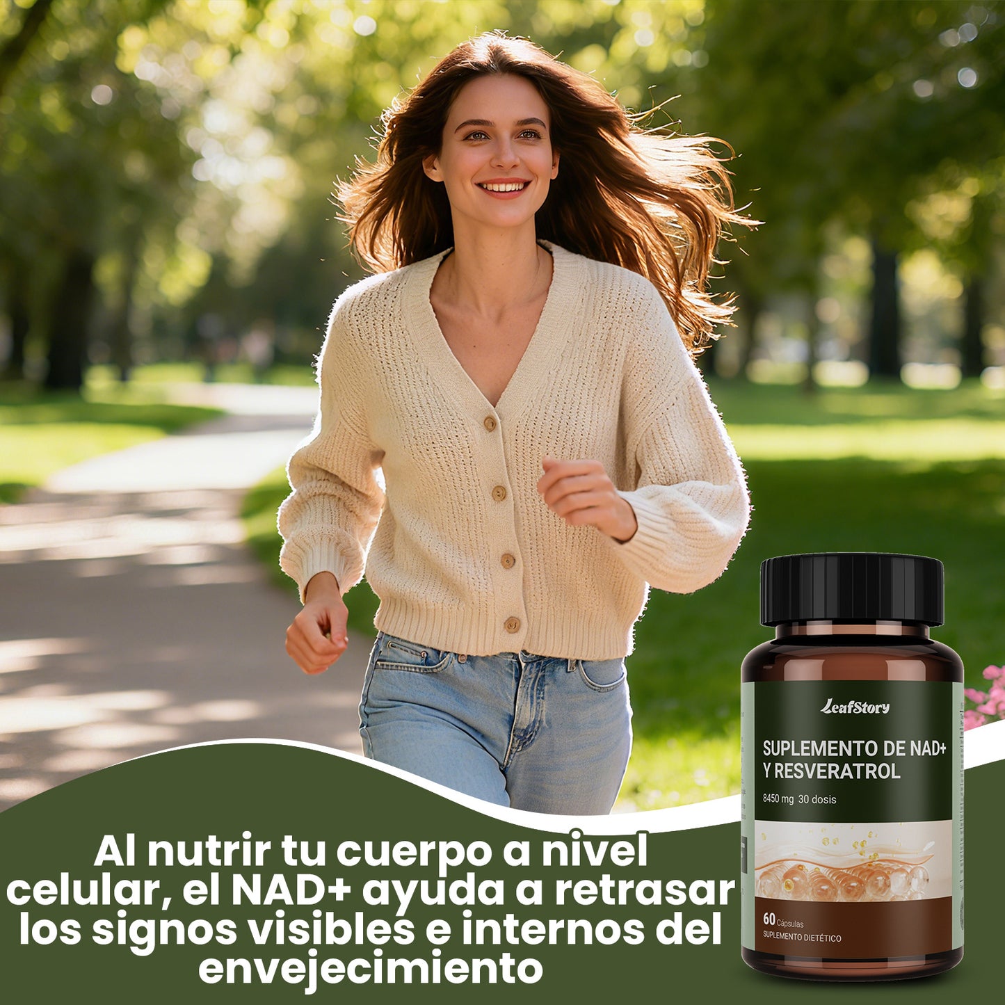 Leafstory Extra Strength 8457mg NAD Supplement, Liposomal, Green Tea & Astaxanthin for Women & Men, Resveratrol, Coq10 & Alpha Lipoic Acid.