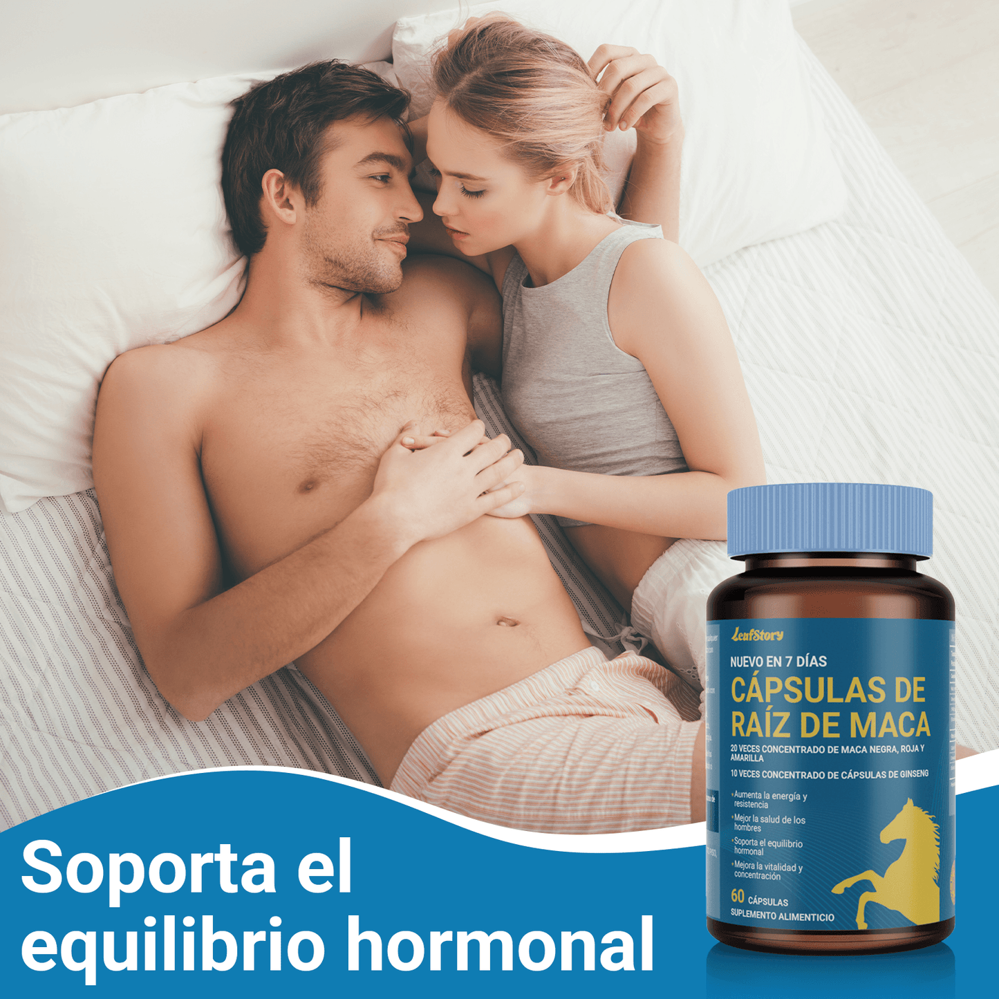 LEAFSTORY Maca Root Capsules 10,000 Mg + Korean Panax Ginseng 1400 Mg - 10x Concentrated Black, Red & Yellow Maca Root Extract, 10x Concentrated Panax Ginseng Extract - Ultra Potent & Highly Purified.