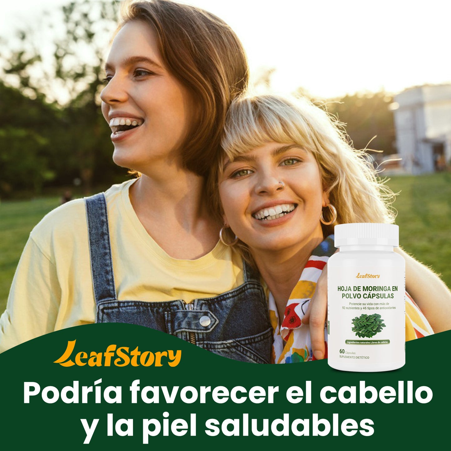 Leafstory Moringa Capsules. Single-Origin Moringa Powder. Pure Moringa Leaf. Boosts Energy, Metabolism, and Immune System. 60 500mg Capsules.