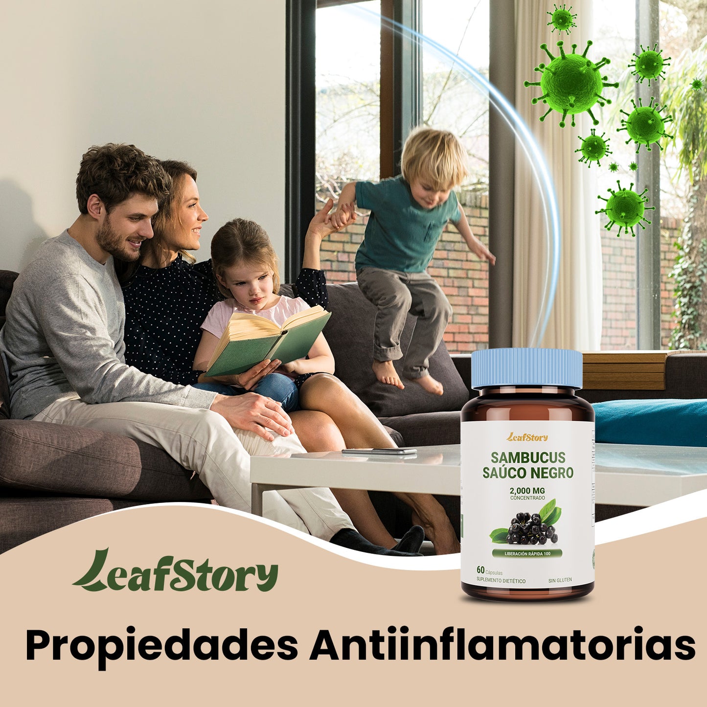 Leafstory Blackberry Capsules | 60 Count | Super Concentrated Sambucus Extract | Gluten-Free Supplement